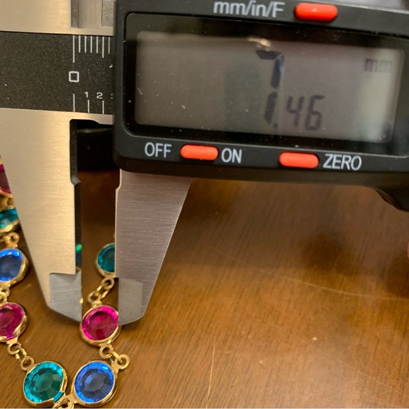 SWAROVSKI NECKLACE BRACELET GOLD PLATE AUSTRIAN CRYSTAL BLUE PINK GREEN 36" VTG - Picture 7 of 10